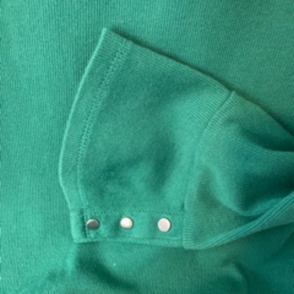 Rafaella Cotton Top with Sweater Detail at Neck Green Long Sleeve Size XL - Picture 3 of 6